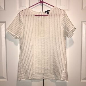 J. Crew striped mesh top